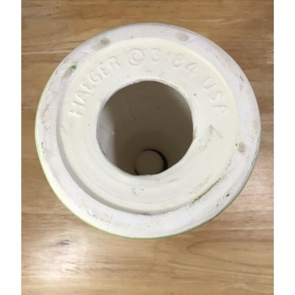 Vintage Haeger Pottery Candle Holder 3184 White Fade To Green Matt Glaze 7.5 In - Picture 9 of 11